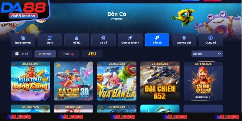 Giới thiệu sảnh bắn cá DA88